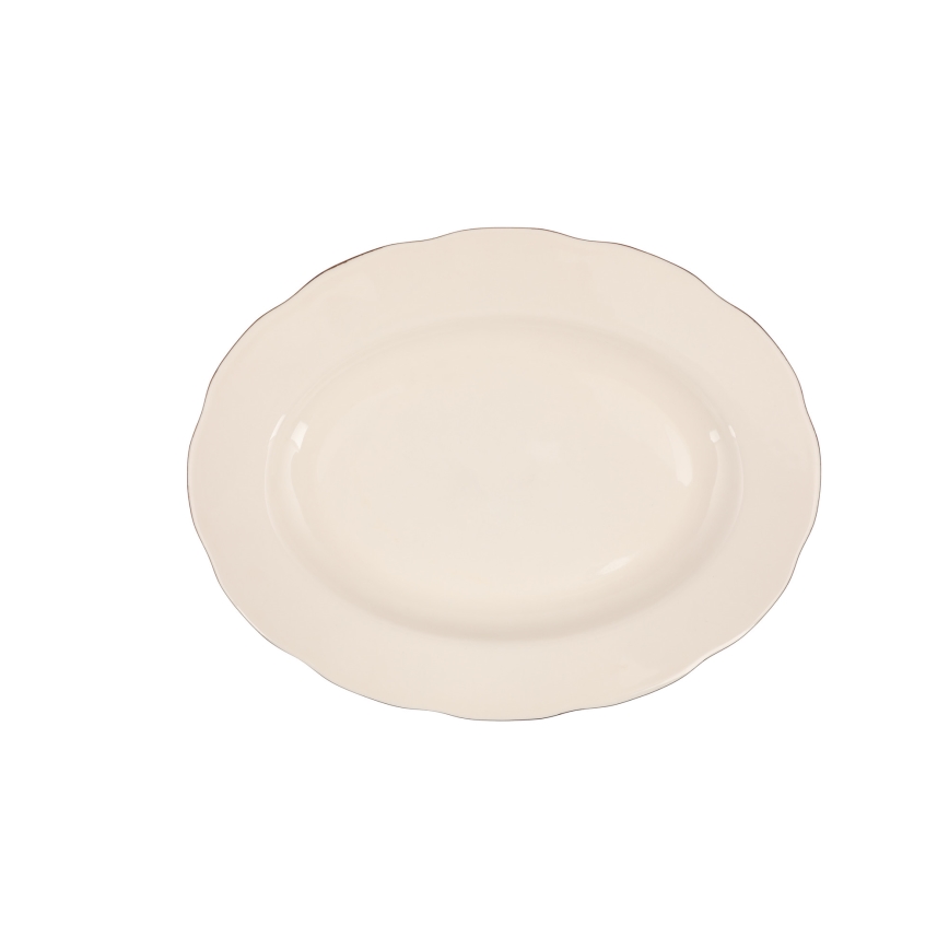 Service de table 83 pièces blanc/cuivré/porcelaine
