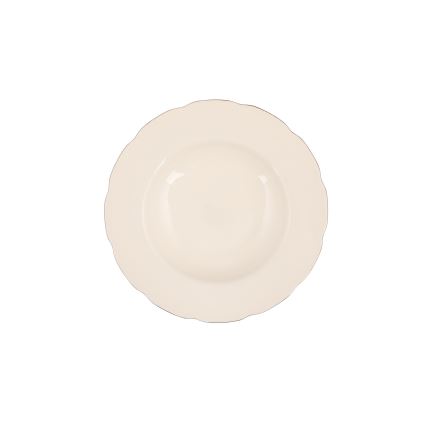 Service de table 83 pièces blanc/cuivré/porcelaine