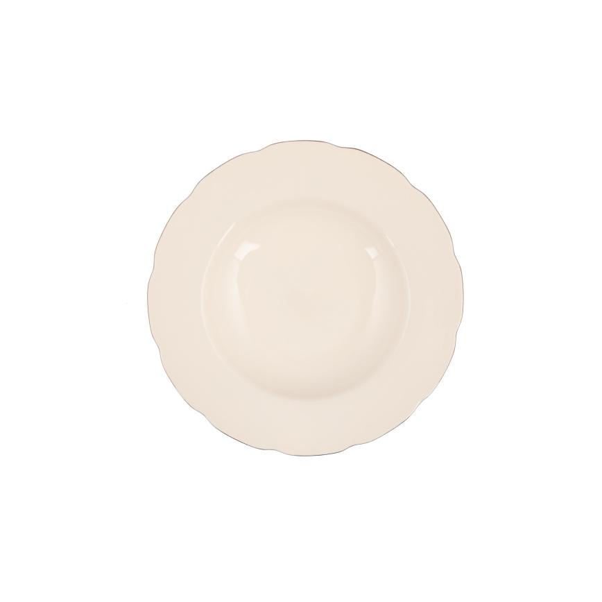 Service de table 83 pièces blanc/cuivré/porcelaine