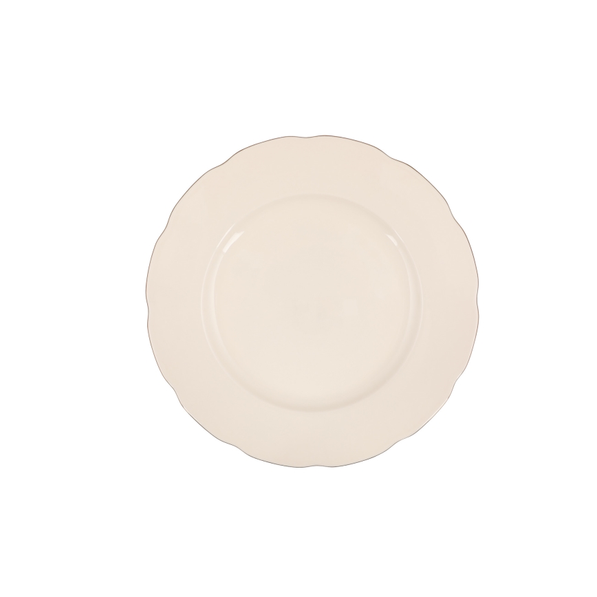 Service de table 83 pièces blanc/cuivré/porcelaine