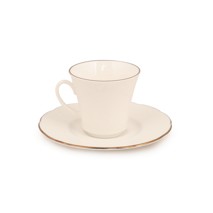 Service de table 83 pièces blanc/cuivré/porcelaine