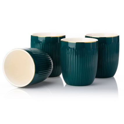 Service de tasses en céramique avec carafe et plateau KENDI vert