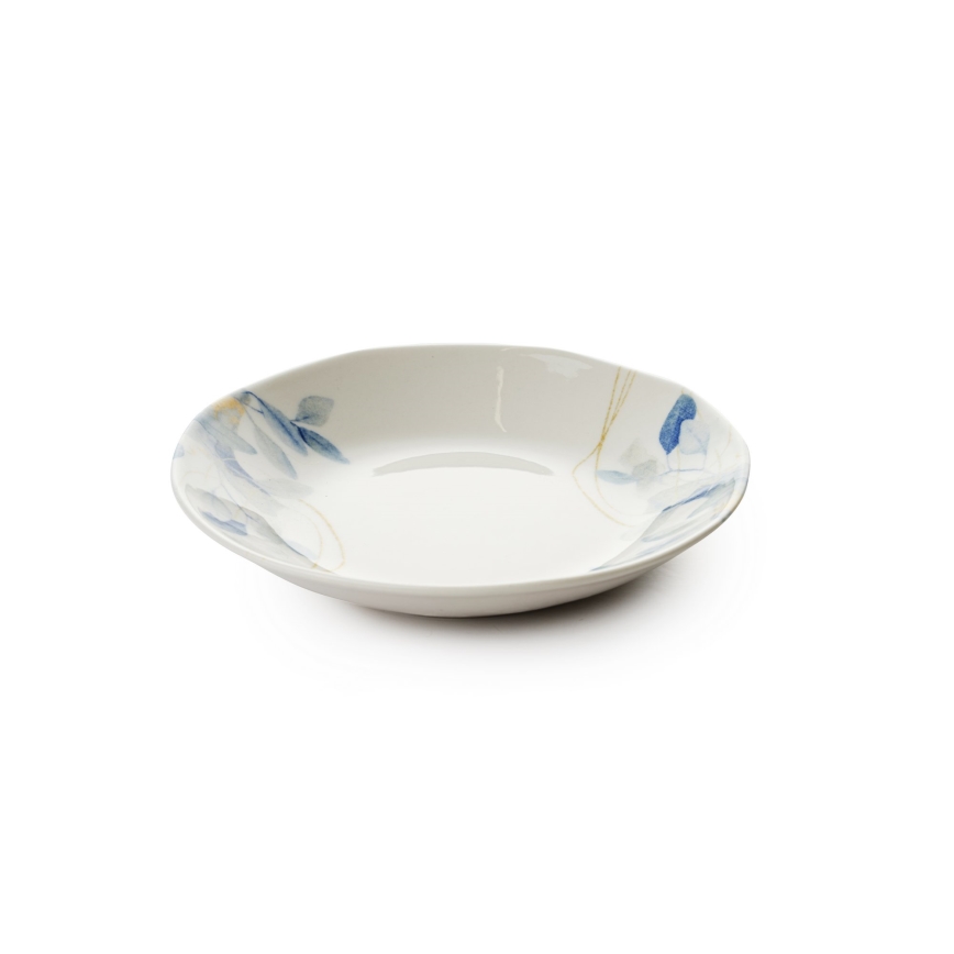 Service de vaisselle 24 pièces blanc/bleu/porcelaine