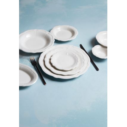 Service de vaisselle 24 pièces en porcelaine blanche