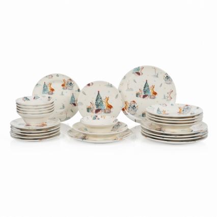 Service de vaisselle 24 pièces multicolore/céramique