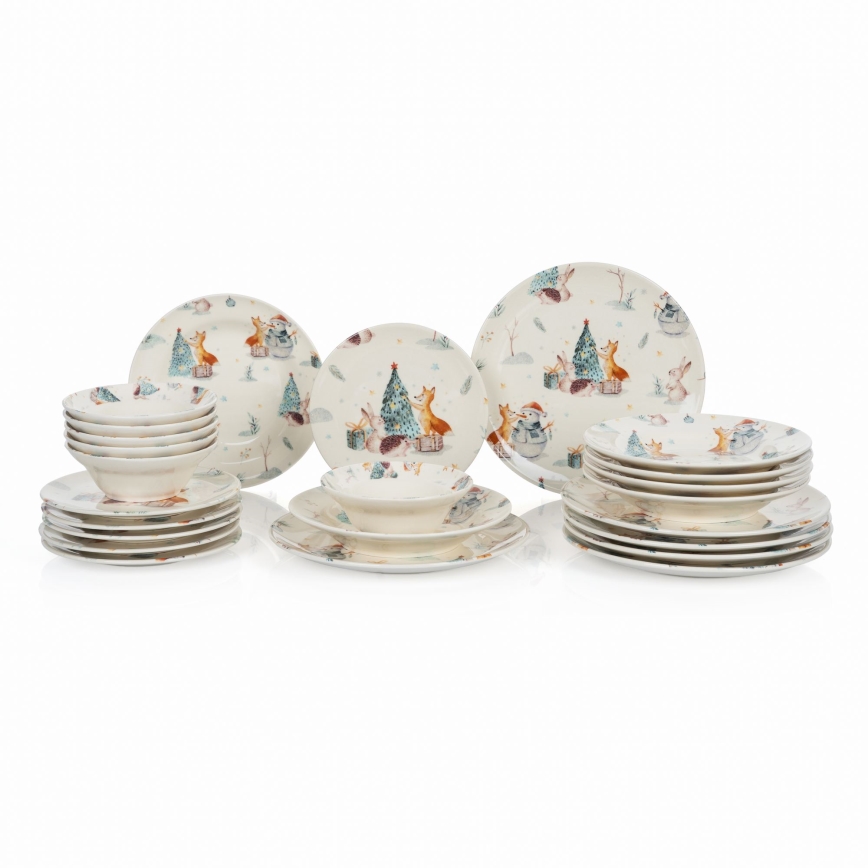 Service de vaisselle 24 pièces multicolore/céramique
