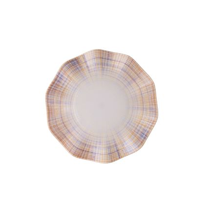 Service de vaisselle 24 pièces orange/bleu/porcelaine