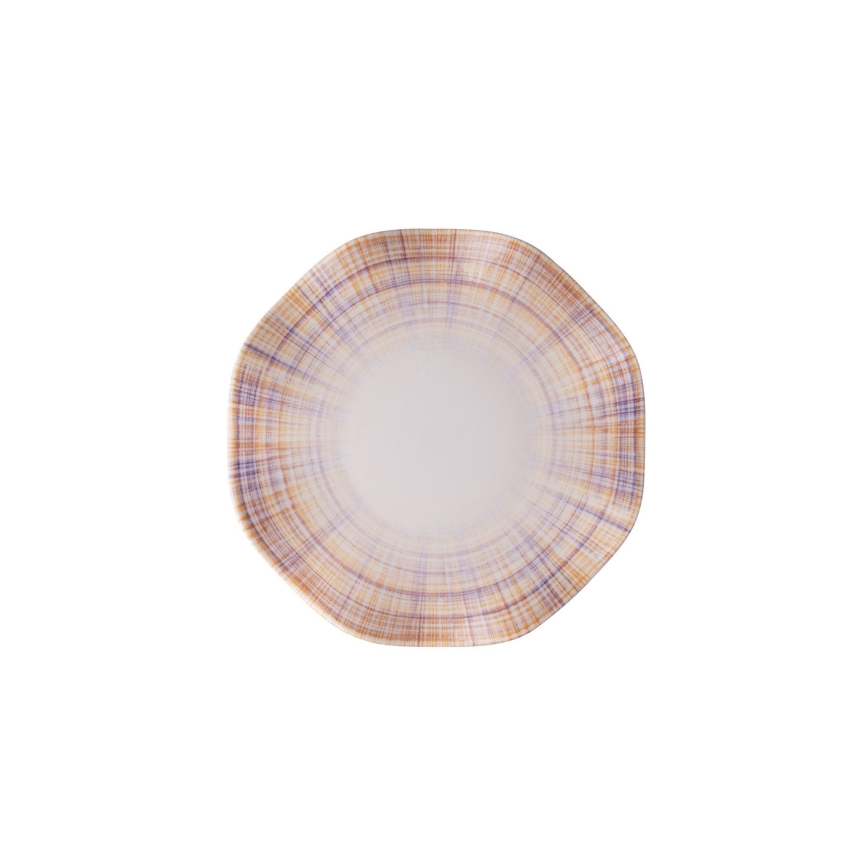 Service de vaisselle 24 pièces orange/bleu/porcelaine