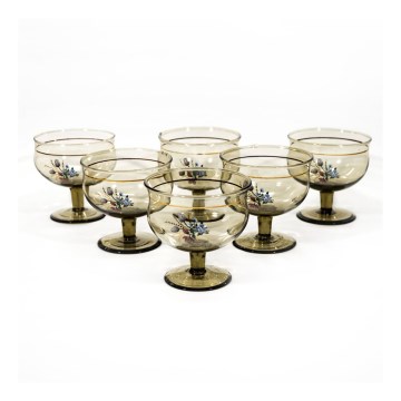 Service x6 coupes en verre fumé