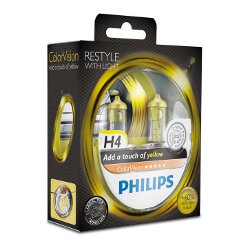 SET 2x Ampoule pour voiture Philips COLOR VISION 12342CVPGS2 H4 P43t-38/55W/12V