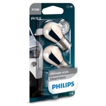 SET 2x Ampoule pour voiture Philips SILVER VISION 12496SVB2 PY21W BAU15s/21W/12V