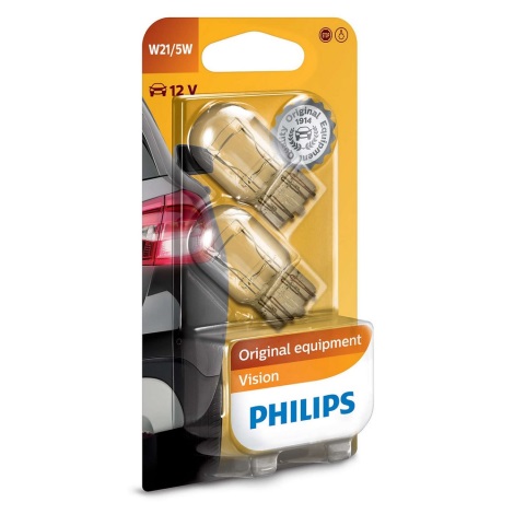 SET 2x Ampoule pour voiture Philips VISION 12066B2 W3x16q/5W/12V