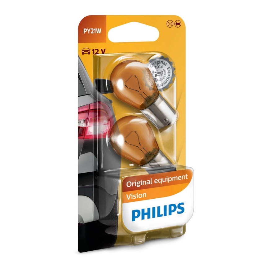 PACK 2x Ampoule pour voiture Philips VISION 12821B2 R5W BA15s/5W/12V