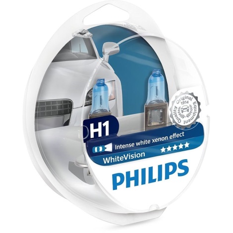 SET 2x ampoule pour voiture Philips WHITEVISION 12258WHVSM H1 P14,5s/55W/12V
