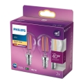 SET 2x Ampoules LED VINTAGE Philips E14/4,3W/230V 2700K