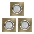 SET 3x Spot LED encastrable 3xGU10/5W/230V IGOA bronze