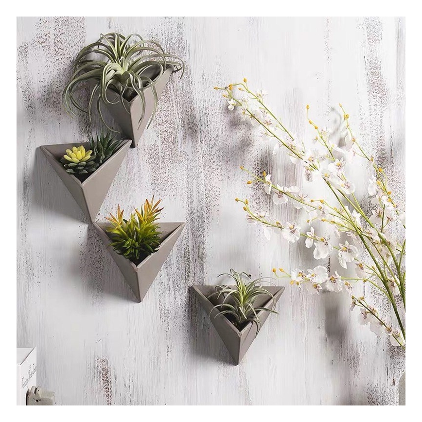 SET 7x Pots de fleurs muraux HEIDY gris