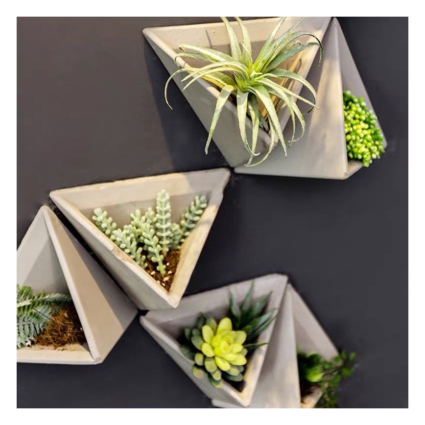 SET 7x Pots de fleurs muraux HEIDY gris