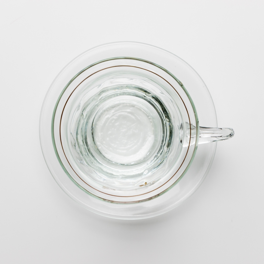 Ensemble de 6 tasses en verre transparentes avec soucoupes, bouquet n° 4