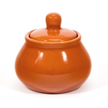 Set Lucie 1x sucrier en céramique avec couvercle orange