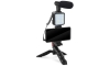 Set Vlogging 4en1 - micro, lampe LED, trépied, support de téléphone