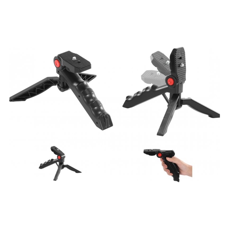 Set Vlogging 4en1 - micro, lampe LED, trépied, support de téléphone