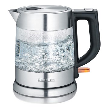 Severin WK 3468 - Bouilloire électrique 1 l, 2200 W/230 V, inox/verre