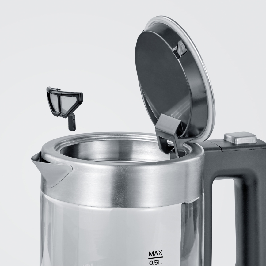 Severin WK 3472 - Bouilloire électrique 0,5 l 1100 W/230 V inox/verre