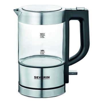Severin WK 3472 - Bouilloire électrique 0,5 l 1100W/230V inox/verre