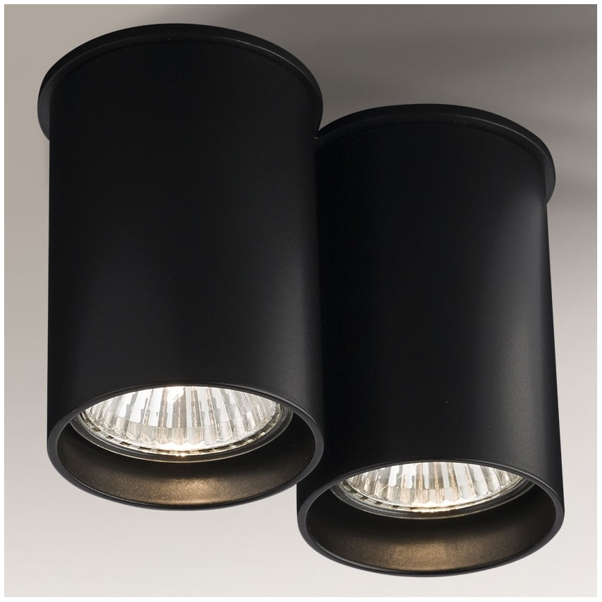 Shilo - Spot 2xGU10/15W/230V 9 cm noir