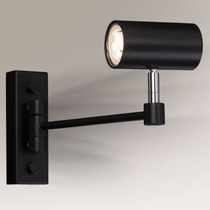 Shilo - Lampe murale 1xGU10/15W/230V noire