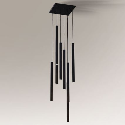 Shilo - Suspension filaire 8xGU10-MR11/15W/230V noire