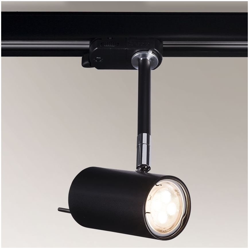 Shilo - Spot dans un système de rail 1xGU10/15W/230V noir