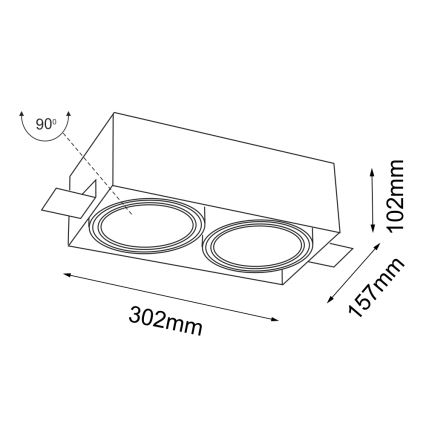Shilo - Luminaire encastrable 2xGU10/15W/230V blanc