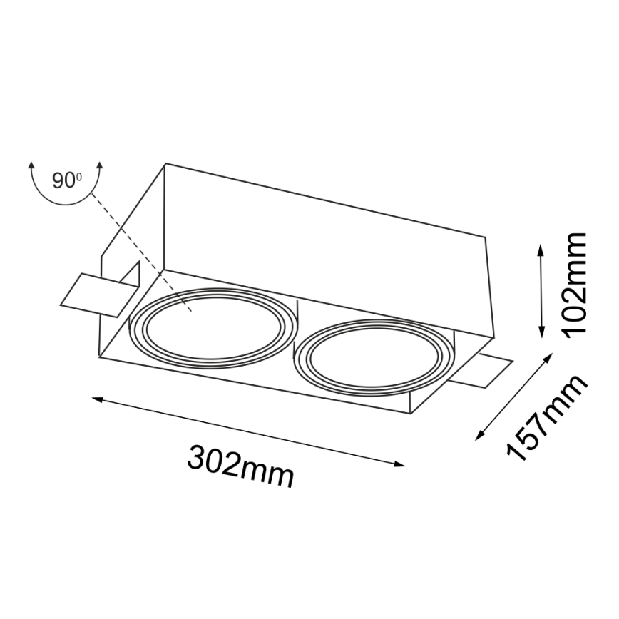 Shilo - Luminaire encastrable 2xGU10/15W/230V blanc