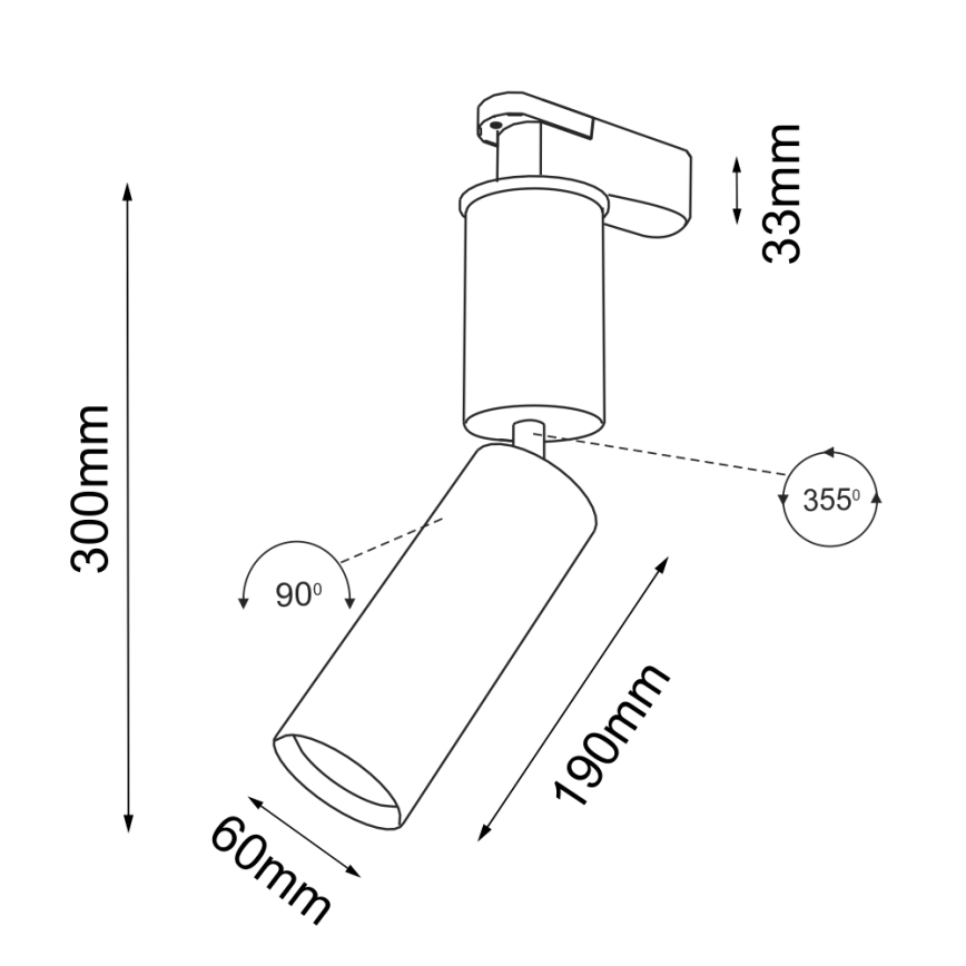 Shilo - Spot pour un système de rail 1xGU10/15W/230V blanc