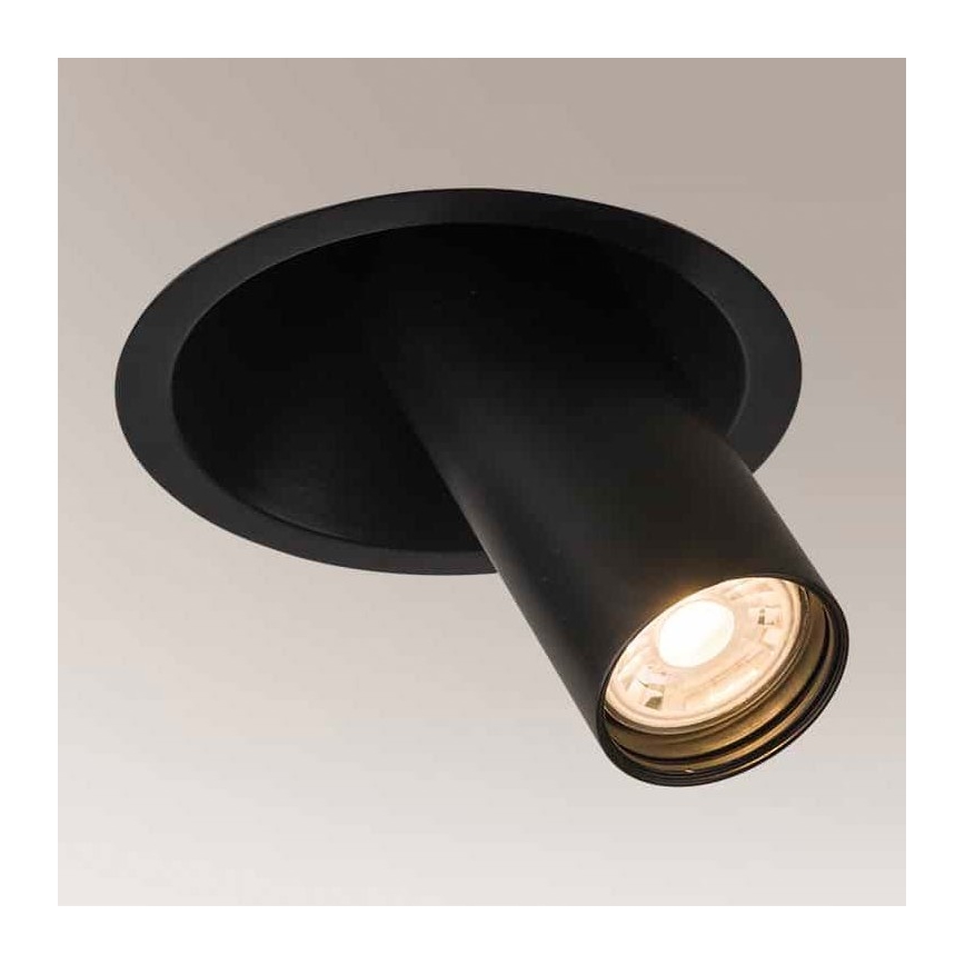 Shilo - Spot encastrable 1xGU10/MR11/15W/230V d. 11 cm noir