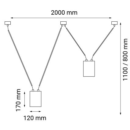 Shilo - Suspension filaire 2xGU10/15W/230V araignée noir