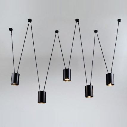 Shilo - Suspension filaire 5xGU10/15W/230V araignée noir