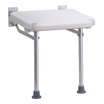Siège de douche 40 x 43 cm argenté/blanc