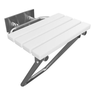 Siège de douche 44x46 cm acier inoxydable/argenté