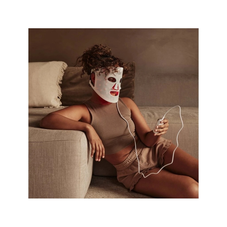 Silk’n - Masque thérapeutique LED RGB pour le visage LED/5V 2000 mAh blanc + télécommande