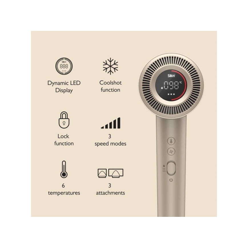 Silk’n - Sèche-cheveux SILKYAIR PRO 1600W/230V doré