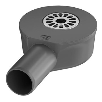 Siphon pour caniveau d'évacuation 13,1x5,7 cm, gris
