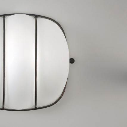 SIRU - Applique murale CAGE 1xGX53/10W/230V 20 cm noir/blanc Verre vénitien