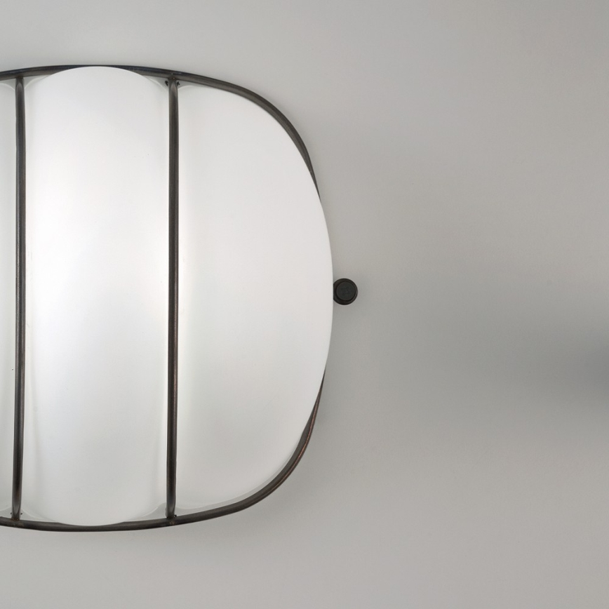 SIRU - Applique murale CAGE 1xGX53/10W/230V 20 cm noir/blanc Verre vénitien