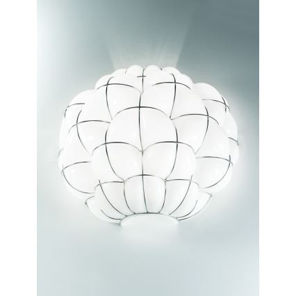 SIRU - Applique murale POUFF 1xE27/60W/230V chrome brillant/blanc Verre vénitien
