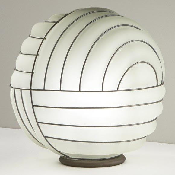 SIRU - Lampe de table CARTESIO 1xE27/60W/230V marron/blanc Verre vénitien