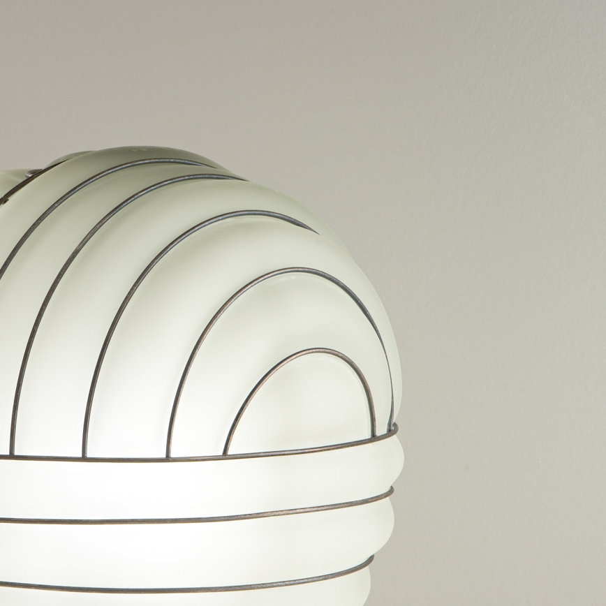 SIRU - Lampe de table CARTESIO 1xE27/60W/230V marron/blanc Verre vénitien