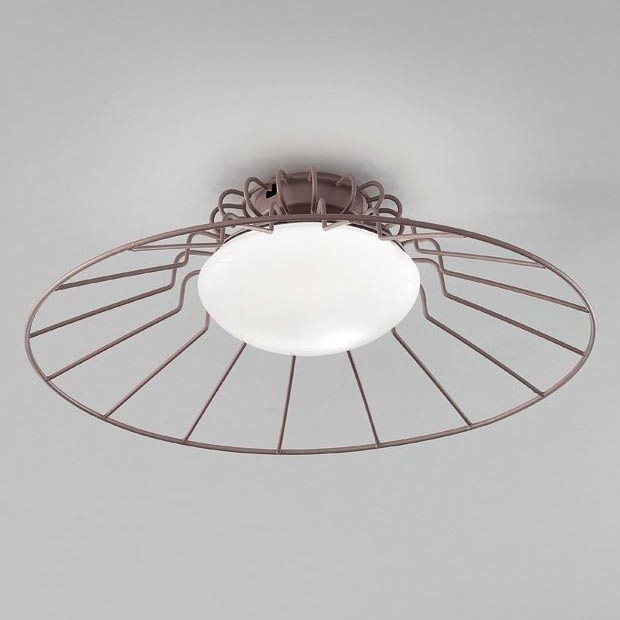 SIRU - Plafonnier SUNRISE 1xGX53/10W/230V marron/blanc Venetian verre